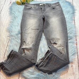 DL1961 Mara Instasculpt Straight Ankle Black Distressed Jeans sz 26